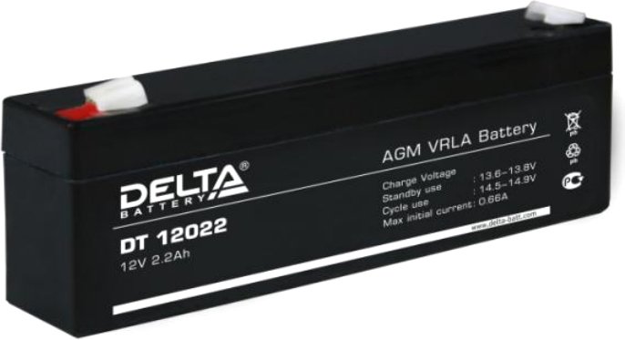 

Аккумулятор для ИБП Delta DT 12022 (12В/2.2 А·ч)