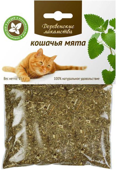 

Лакомство для кошек Деревенские лакомства кошачья мята 15 г