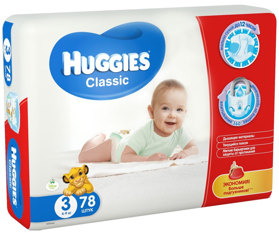 

Подгузники Huggies Classic 3 (78 шт)