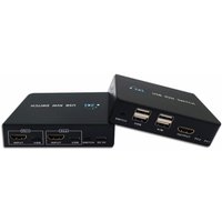 KVM переключатель USBTOP 2-х портовый KVM-переключатель HDMI USB, (черный)