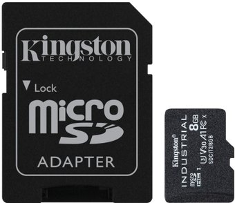 Карта памяти Kingston Industrial microSDHC SDCIT2/8GB 8GB (с адаптером)