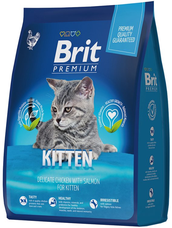 

Сухой корм для кошек Brit Premium Cat Kitten для котят с курицей 400 г