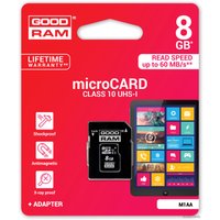 Карта памяти GOODRAM microSDHC (Class 10) UHS-I 8GB + адаптер [M1AA-0080R11]