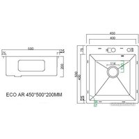 Кухонная мойка ARFEKA ECO AR 450*500 GOLD PVD NANO