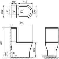 Унитаз напольный BelBagno Acqu BB340CPR (без бачка, без сиденья)