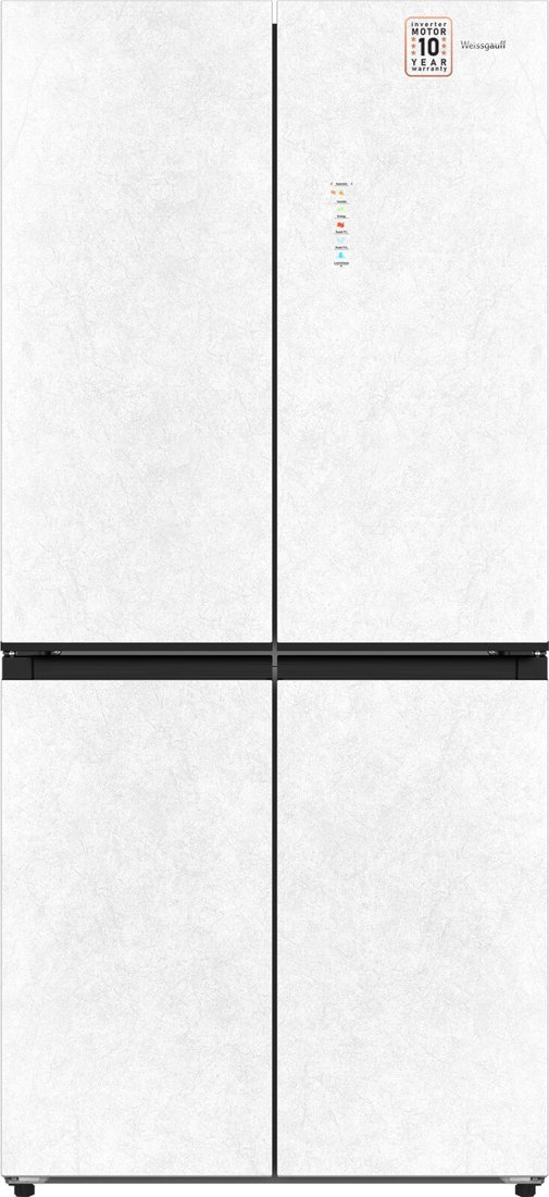 

Четырёхдверный холодильник Weissgauff WCD 450 White Rock Glass NoFrost Inverter