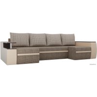 П-образный диван Лига диванов Майами 103069 (корфу/экокожа, корфу 03/бежевый/корфу 02)