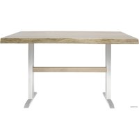 Кухонный стол Buro7 Двутавр 110 (с обзолом, дуб беленый/белый)