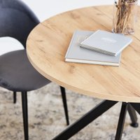 Кухонный стол Виста Оттава 100x100/145 (дуб натуральный/муар черный)