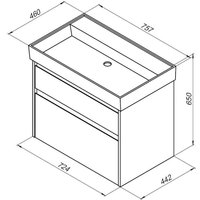  Aquanet Тумба под умывальник Nova Lite 75 242273 (с 2 ящиками)
