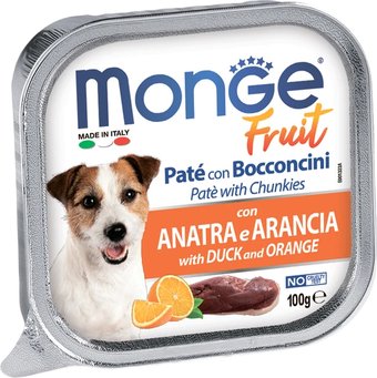 Консервированный корм для собак Monge Dog Fruit с уткой и апельсином 100 г