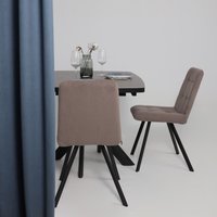 Кухонный стол Мамадома Leonel-130 раздвижной 130-165х85 (68 indigo grey st cer/черный)