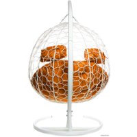 Подвесное кресло M-Group Для двоих 11450107 (белый ротанг/оранжевая подушка)