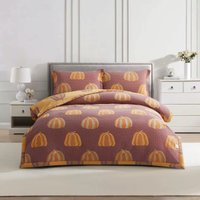 2-спальный комплект постельного белья Arya 2сп Pumpkin Dreams 8680943253408 (темно-розовый/горчичный)