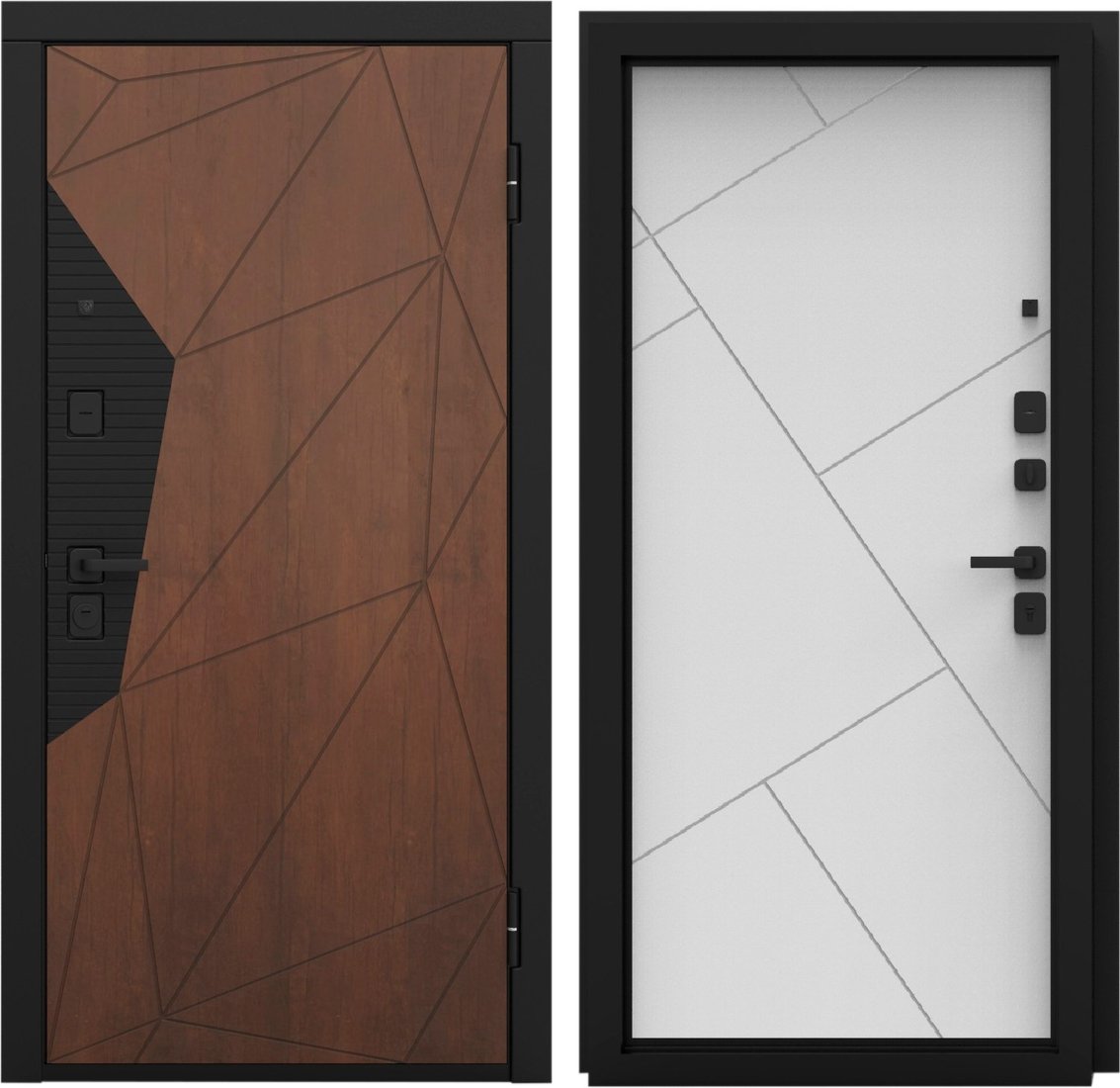 

Металлическая дверь Guard Combi шпон корица/шагрень белая (96x205, правая)