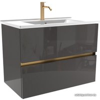  ЗОВ Тумба с умывальником Лира 60 L60MWFMLGVG-OL60 (грифель глянец)