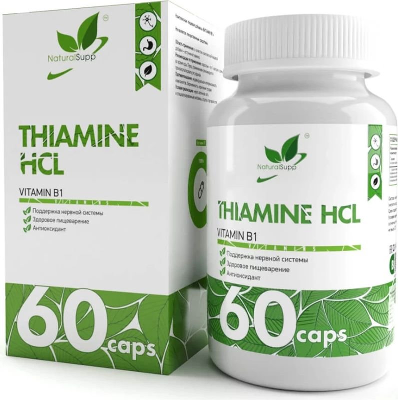 

Витамины, минералы NaturalSupp Тиамин гидрохлорид Vitamin B1/Thiamine hydrochloride (60 капсул)