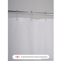 Шторка-занавеска для ванны Home One Linen 180x200 412877 (белый)