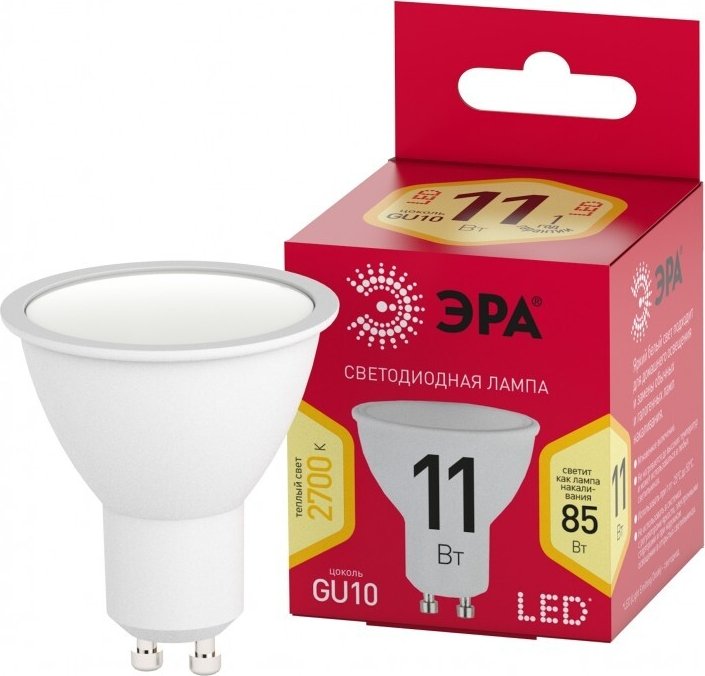 

Светодиодная лампочка ЭРА RED LINE LED MR16-11W-827-GU10 R