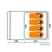 Кемпинговая палатка Relmax Panorama 4 (зеленый)