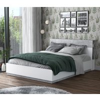 Кровать Интерлиния Quartz QZ-К160 (белый платинум/бетон)