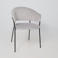 Стул с подлокотниками Алвест AV 433 (светло-серый бархат H-09/черный)