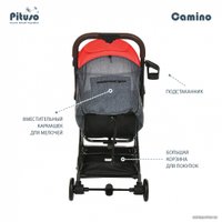 Коляска прогулочная «книга» Pituso Camino (черный/красный)