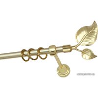 Карниз для штор Lm Decor Лист (золото, гладкая, 1.4м 16мм, 1 ряд)