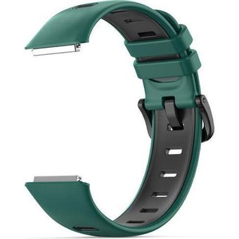 Rumi силиконовый для Huawei Band 7 (зеленый/черный)