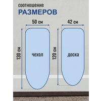 Чехол для гладильной доски Comfort Alumin Group 120x42 см (лен/голубой меланж)