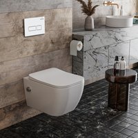 Унитаз подвесной Roxen Cube Bidet в комплекте с инсталляцией StounFix Dual Fresh 6 в 1 577477 (кнопка: белый глянец)