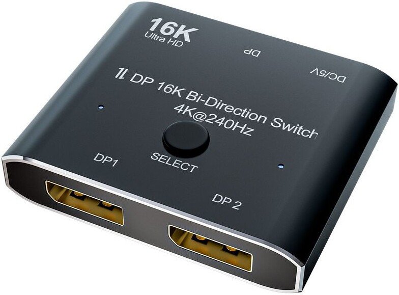 Разветвитель USBTOP DisplayPort v1.4 - 2x1 Bi-Direction 16K 60Гц / 8K 120Гц / 4K 240Гц 559584
