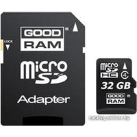 Карта памяти GOODRAM microSDHC (Class 4) 32GB + адаптер [M40A-0320R11]