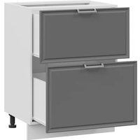 Шкаф напольный Трия Белладжио с двумя ящиками 1Н5Я2 (белый/софт графит)