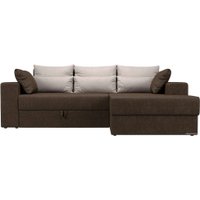 Угловой диван Mebelico Майами 15 114892 (правый, рогожка, коричневый)