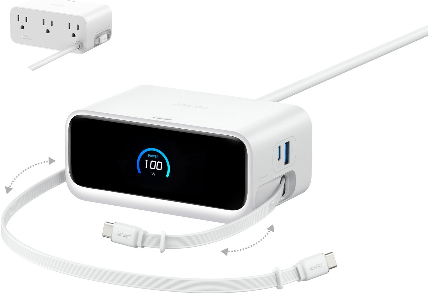 Сетевое зарядное Anker Nano Charging Station 7-in-1 A91C8 100W (белый)