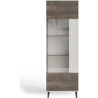 Шкаф-витрина Halmar Random 2 W-1 (кашемир/орех/черный)