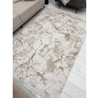 Ковер для жилой комнаты Radjab Carpet Лайла Прямоугольник UK98A (0.8x1.5, Light Beige)