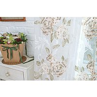 Тюль Delfa Flowers СТШ W2277/6440/7008 (300x250, зеленые цветы)