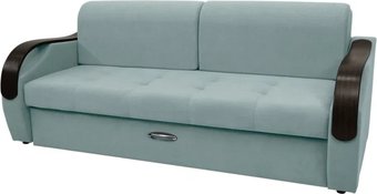 Диван Сириус Лидер-6 НПБ 225x110 (Eva 25 велюр светло-зеленый)