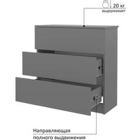 Комод Горизонт Нео 760 3 ящика (серый графит)
