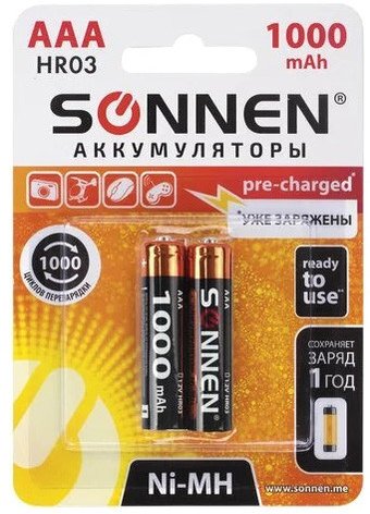 Аккумулятор Sonnen ААA 1000мАч 454237 (6 шт)