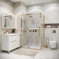 Душевой уголок Grossman Cosmo 100x90x195 120.K33.02.1090.32.00 (золото сатин/стекло прозрачное) в Борисове