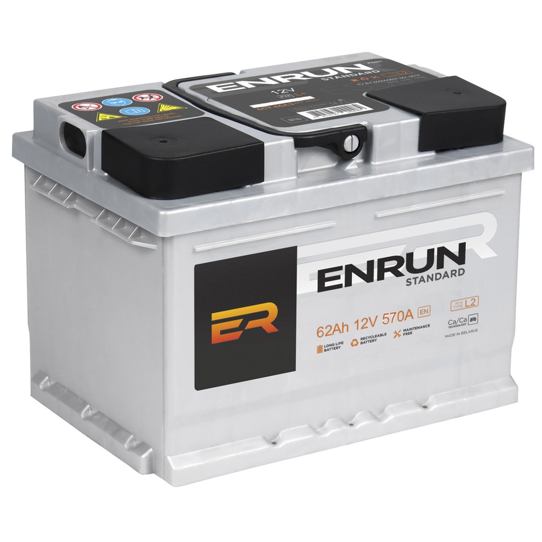 

Автомобильный аккумулятор ENRUN R+ (62 А·ч)