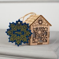 Елочная игрушка Luazon Lighting Домик со снежинками 6117284