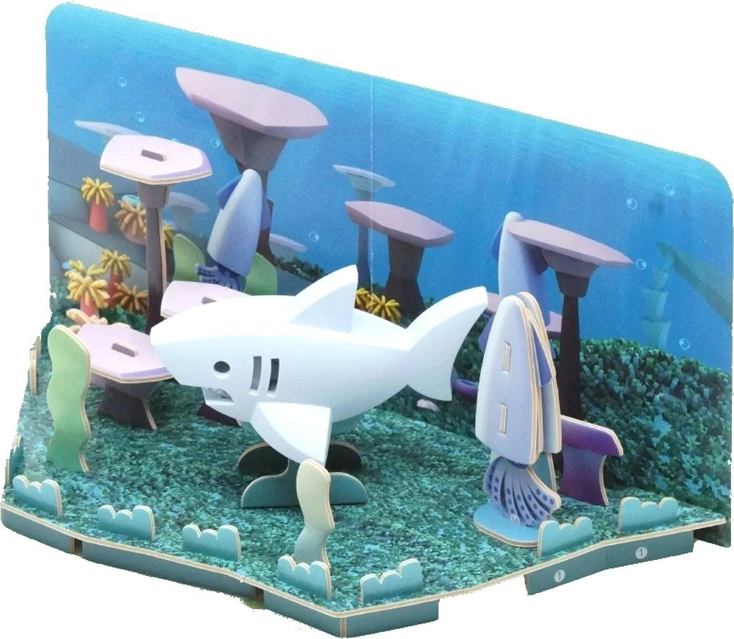 

Магнитный конструктор Halftoys Ocean Белая акула с диорамой HO006
