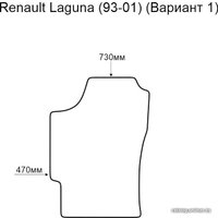 Коврик для салона авто Alicosta Renault Laguna 93-01 v1 (водитель, ЭВА ромб, серый)