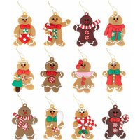 Елочная игрушка Золотая сказка Пряничные человечки 592146 (12 шт)