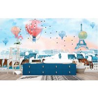 Фотообои ФабрикаФресок Живопись. Акварельный Разноцветный Париж 1165270 (500x270)