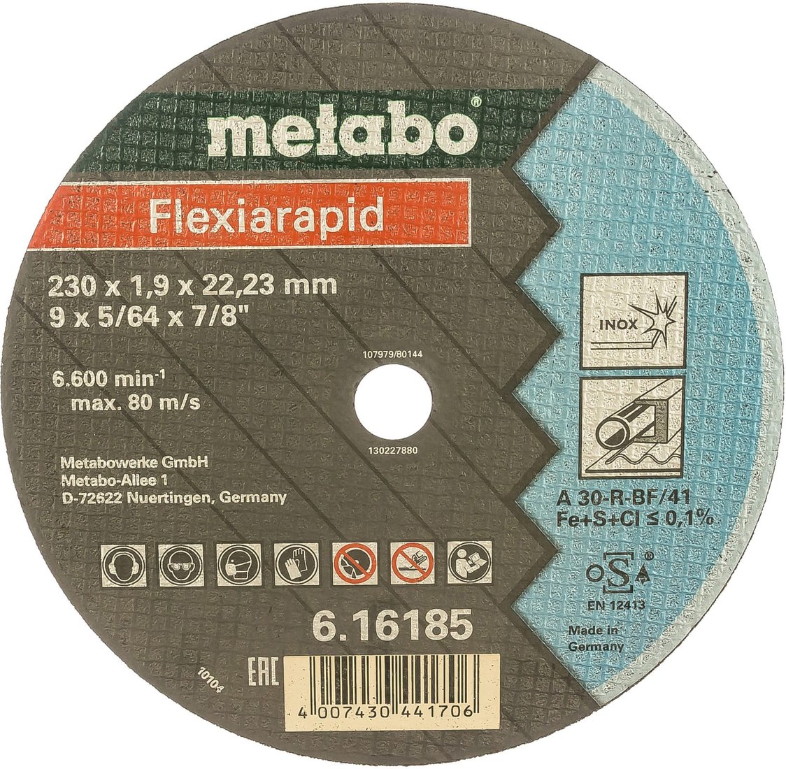 

Отрезной диск Metabo 616185000